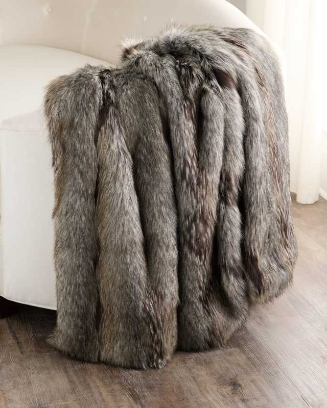 Faux Fox Throw, 60" x 72"